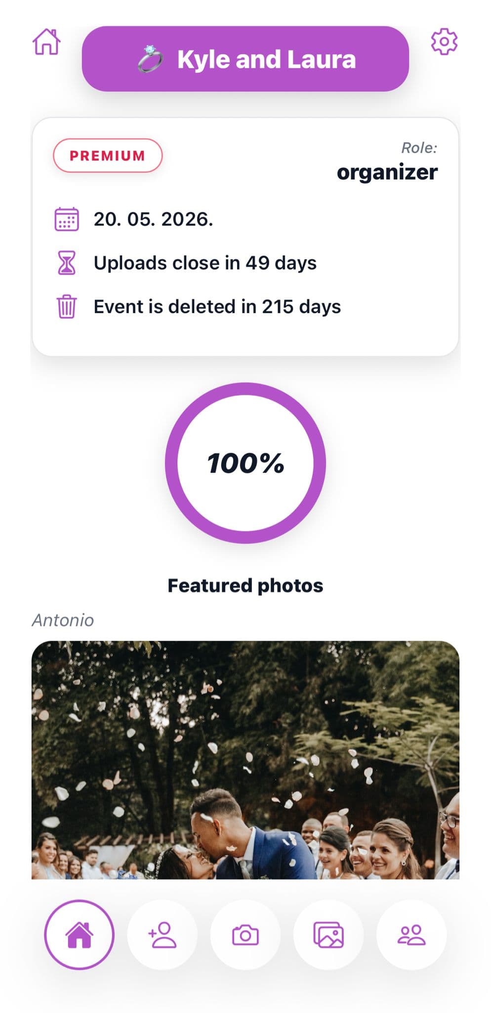 Calisto app — Event details